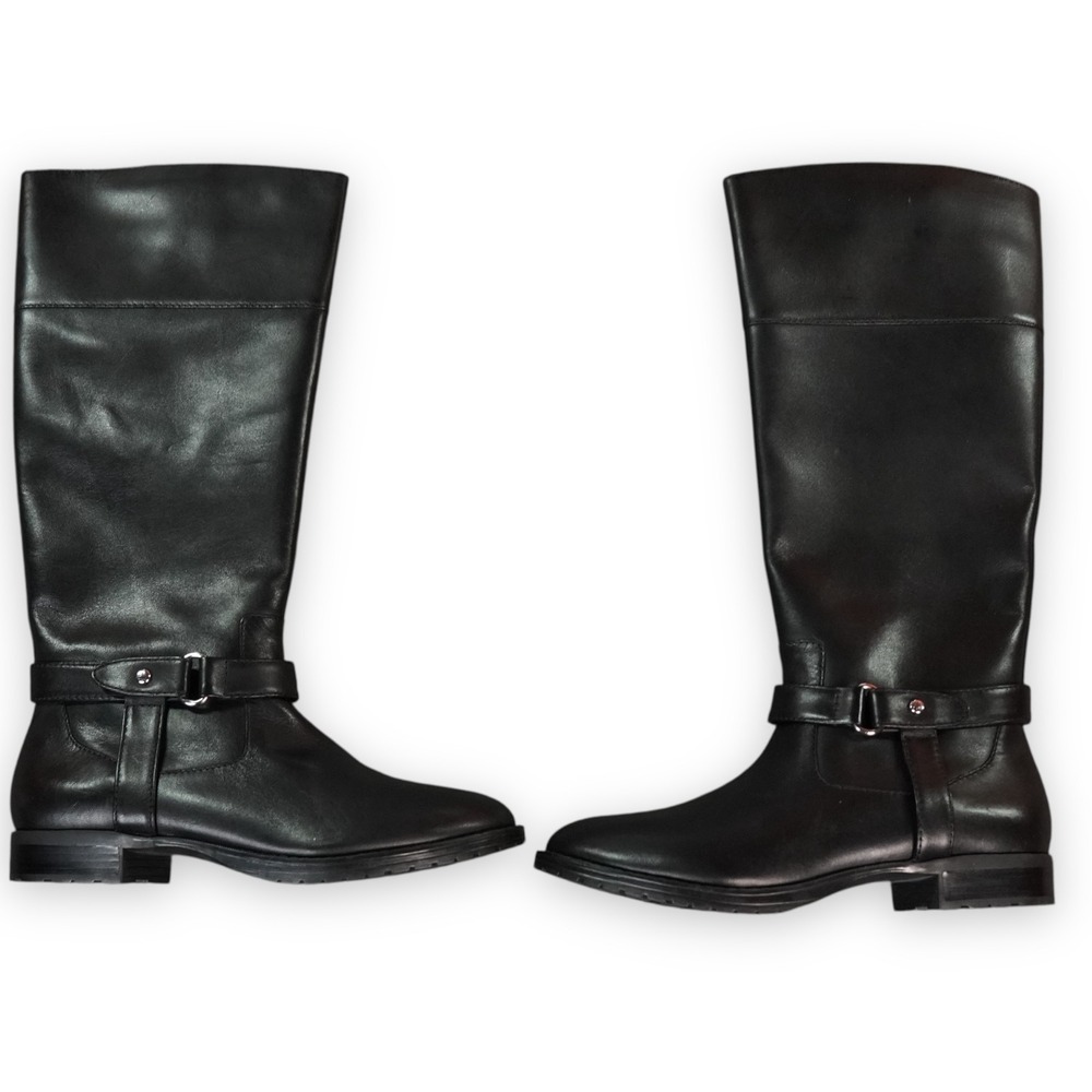 Lauren Ralph Lauren Saniya Riding Boots Women's 6.5 B Black Leather Tall New